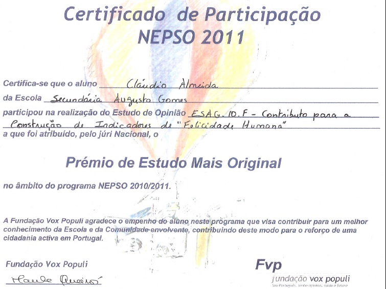 Certificado Cláudio